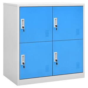 Förvaringsskåp 2 st ljusgrå och blå 90x45x92,5 cm stål