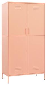 Garderob 90x50x180 cm rosa stål