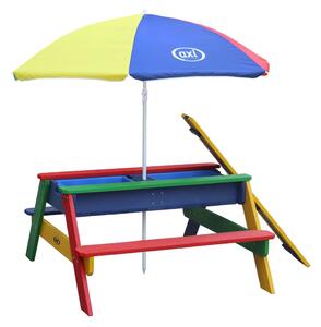AXI Barnbord med sand och vattenlek Nick med parasoll regnbåge