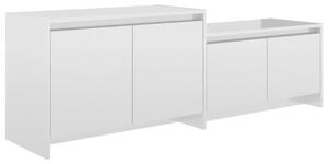 TV-bänk vit högglans 146,5x35x50 cm konstruerat trä