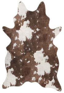 Matta brun och vit 120x170 cm komönster tvättbar halkfri