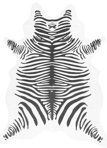 Matta svart och vit 120x170 cm zebramönster tvättbar halkfri