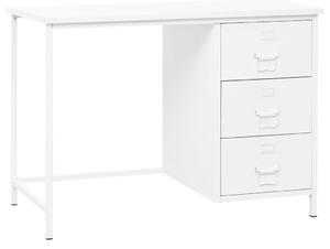 Skrivbord med lådor industriell vit 105x52x75 cm stål