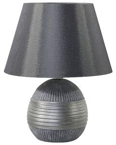 Bordslampa i Silver Rund Dekorativ Keramik Lampskärm Beliani