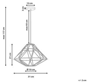 Taklampa Svart Metall 1 Lampa Burform Geometrisk Öppen trådskärm Beliani