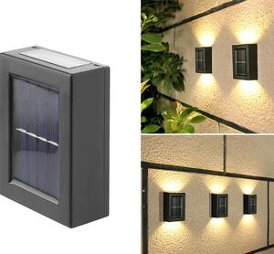 Solcellslykta / Solcellslampa, 2x LED, Vägg och marklykta, solceller, IP65