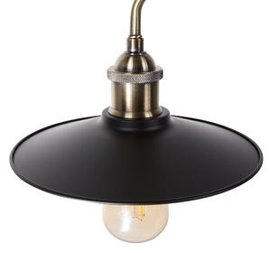 Hängande Lampa 3 Lampor Svarta Runda Skärmar Metall Industriell Design Beliani