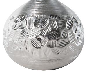 Bordslampa Silver 43 cm Dekorativ Porslin Glamourbas Beliani
