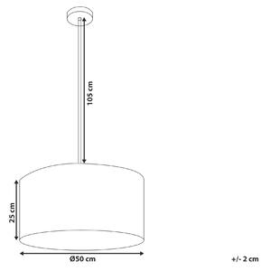 Taklampa Vit Tyg Trumformad skärm Tak 1-lampa Beliani