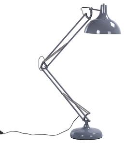 Golvlampa Gråmetall Rörlig Ram 180 cm Industridesign för Vardagsrum och Sovrum Beliani