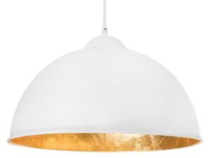 Hängande Lampa 1 Ljus Vit Halv Glob Metall Industriell Modern Beliani