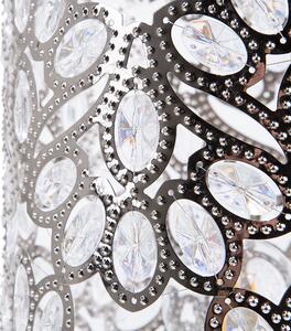 Stående Lampa Silvermetall 70 cm Genombrutna Dekorativa Moderna Kristaller Beliani