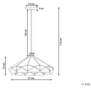 Taklampa Vit Metall 112 cm Hängande Svetsad Geometrisk Skärm Industriell Beliani