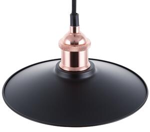 Hängande Lampa Svart Metall Industriell Stil Taklampa 22 cm Beliani
