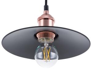 Hängande Lampa Svart Metall 3 Lampor Industriell Stil Taklampa 30 cm Beliani