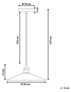Hängande Lampa Svart Metall Industriell Stil Taklampa 30 cm Beliani