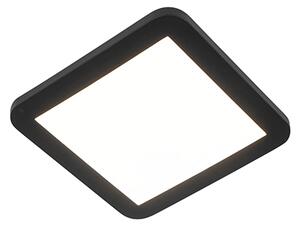 Taklampa svart 22,5 cm inkl LED 3-stegs dimbar IP44 - Steve