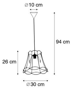 Retro hängande lampa svart 30 cm - Granny Frame