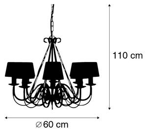 Ljuskronkräm 60 cm med taupe klämlock - Giuseppe 8