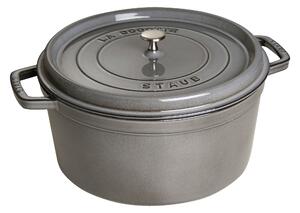 Staub La Cocotte Gryta 30 cm / 8,4 l, Rund, Grafitgrå, Gjutjärn