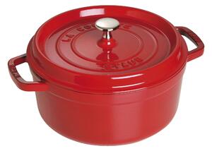 Staub La Cocotte Gryta 24 cm / 3,7 l, Rund, Körsbär, Gjutjärn