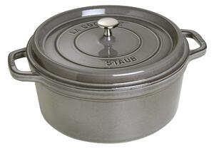 Staub La Cocotte Gryta 28 cm / 6,75 l, Rund, Grafitgrå, Gjutjärn