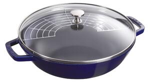 Staub Specialities 30 cm, Wok med glaslock, Mörkblå