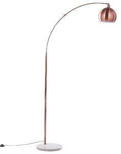 Stående Lampa Metall Koppar 210 cm Högglans Rund Modern Lampskärm Beliani