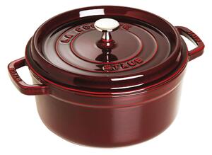 Staub La Cocotte Gryta 26 cm / 5,25 l, Rund, Grenadin-Röd, Gjutjärn