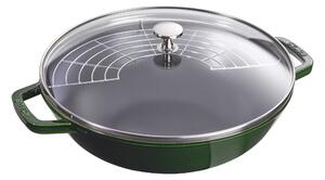 Staub Specialities 30 cm, Wok med glaslock, Basilika-Grön