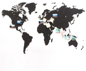 MiMi Innovations Väggdeko världskarta Luxury pussel svart 150x90cm