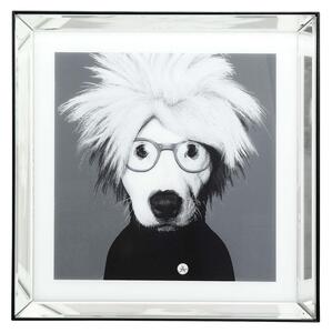 KARE DESIGN Fyrkantig Konstnärshund bild - Glas och Flerfärgad MDF