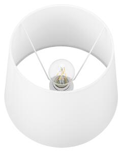 Bordslampa Vit Lampskärm med Silver/Svart Lampfot Beliani