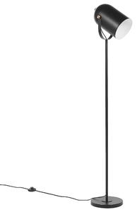 Svart Metall Golvlampa 156 cm Justerbar Lampskärm Industriell Stil för Sovrum Vardagsrum Beliani