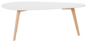 Soffbord 2 st Vit Ljust trä Minimalistisk Skandinavisk Oval Satsbord Beliani