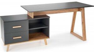 Sergio skrivbord 134-210 x 60-90 cm - Antracit/wotan ek - Övriga kontorsbord & skrivbord, Skrivbord, Kontorsmöbler