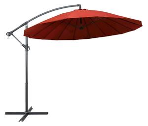 Hängande parasoll terrakotta 3 m aluminiumstång - Brun