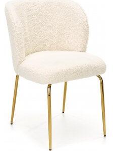 2 st Cadeira matstol i bouclè 474 - Cream/guld