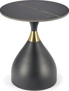 Scalita soffbord Ø50 cm - Svart marmor/svart/guld