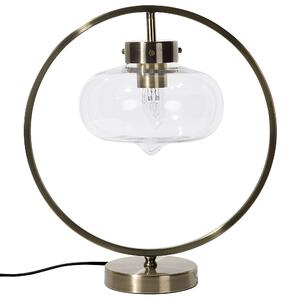 Bordslampa Nattlampa Guld Metall Rund Öppen Geometrisk Skärm Synlig Glödlampa Beliani
