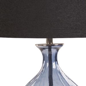 Bordslampa Blå och Svart Glas 70 cm Klassisk Design Beliani
