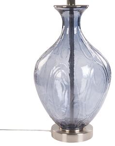 Bordslampa Blå och Svart Glas 70 cm Klassisk Design Beliani