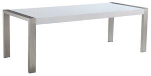 Matbord Vit med Silverben 8-sits 220 x 90 x 76 cm Modern Design Beliani