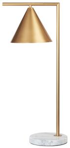 Bordslampa Guld Marmor Bas Konformad Skärm Kontor Arbetsrum Modern Beliani