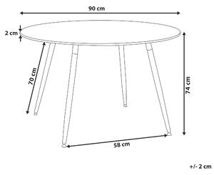 Matbord Vit Bokträ 90 cm Rund Kök Vardagsrum Minimalistisk Beliani