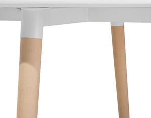 Matbord Vit Bokträ 120 cm Rund Kök Vardagsrum Minimalistisk Beliani