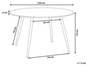 Matbord Vit Bokträ 120 cm Rund Kök Vardagsrum Minimalistisk Beliani