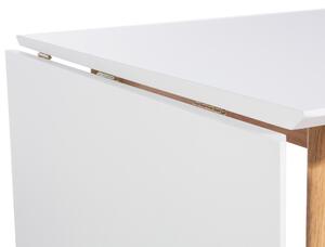 Matbord Vit 120/155 x 80 cm Utdragbart Droppe Löv Träben Skandinavisk Minimalistisk Beliani