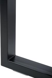 Matbord Mörk Trä Topp Svarta Metall Slädeben 160 x 90 cm Industriell Modern Beliani