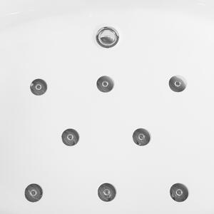 Hörnbubbelbadkar Vit Sanitär akryl med LED Massagestrålar 201 x 150 cm Modern design Beliani